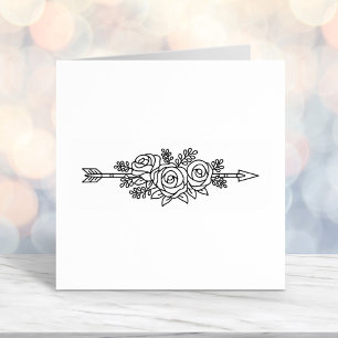 Floral Tribal Arrow, Rose Flowers Posy 3 Self-inking Stamp