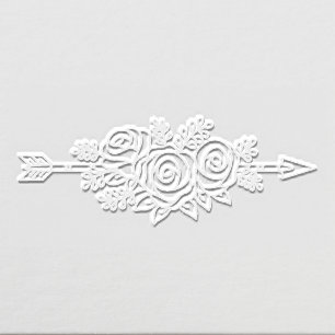 Floral Tribal Arrow, Rose Flowers Posy Embosser