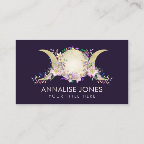 Floral Triple Moon _ Triple Goddess Business Card