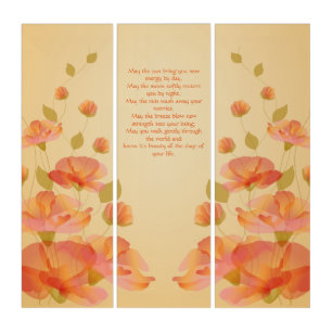 Floral Triptych Wall Art with Apache Blessing