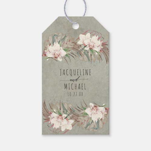 Floral Tropical Beach Orchid Sage Palm Greenery Gift Tags