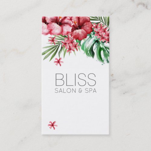 Floral Tropical Beauty Salon Spa Business Card