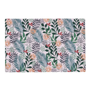 Floral Tropical Botanic Pattern Placemats