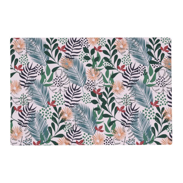 Floral Tropical Botanic Pattern Placemats (Back)