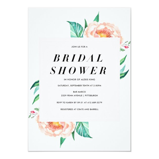 Floral Tropical Bridal Shower Invitation
