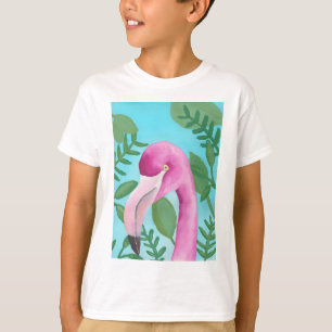 floral tropical flamingo watercolor bird art T-Shirt