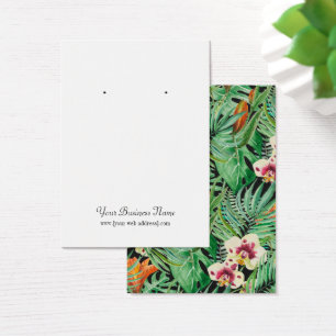 Floral Tropical Foliage Leaves Custom Earring Card