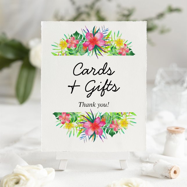 Floral Tropical Paradise Flamingo Cards and Gifts Poster (Creator Uploaded)