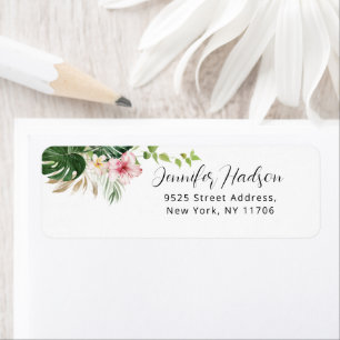 Floral tropical Return Address Label