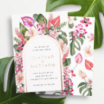 Floral Tropical Wedding Foil Invitation<br><div class="desc">Celebrate your love and escape to paradise with this Floral Tropical Wedding Foil Invitation. Perfect for beach and coastal destination weddings, this wedding invitation is filled with elegant and modern touches, romantic florals, and vibrant colors. The stunning watercolor artwork includes green palm and monstera leaves, bright magenta and fuchsia orchids,...</div>