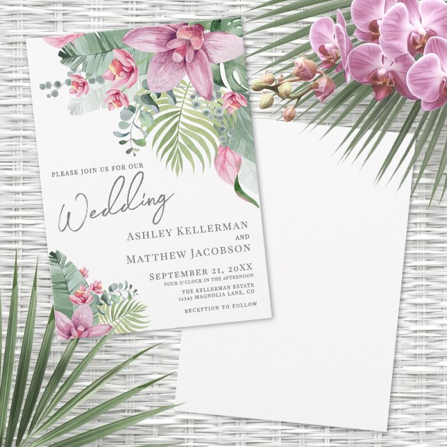 Floral Tropical Wedding Invitation (Floral Tropical Wedding Invitation)