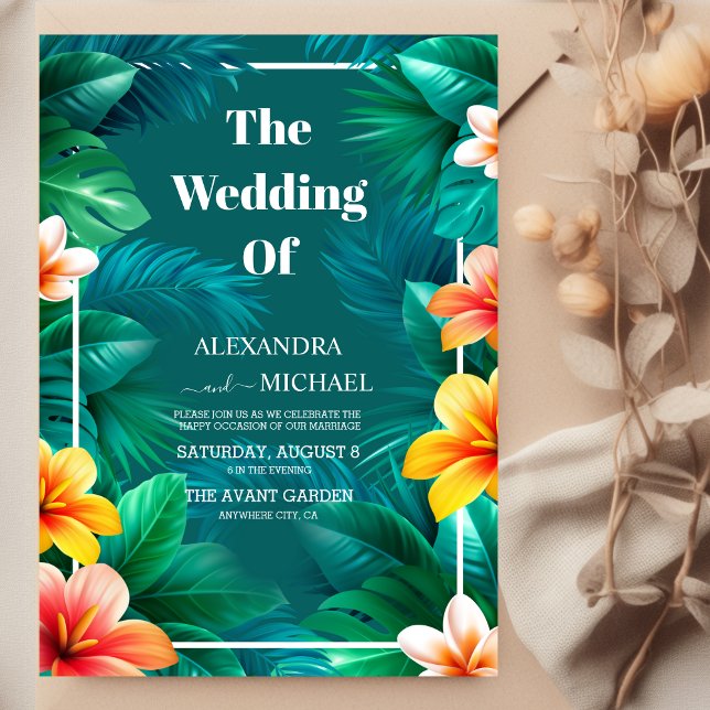 Floral Tropical Wedding Invitation (Creator Uploaded)
