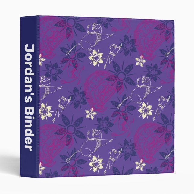 Floral Tuk Tuk & Ongi Pattern 3 Ring Binder (Front/Spine)