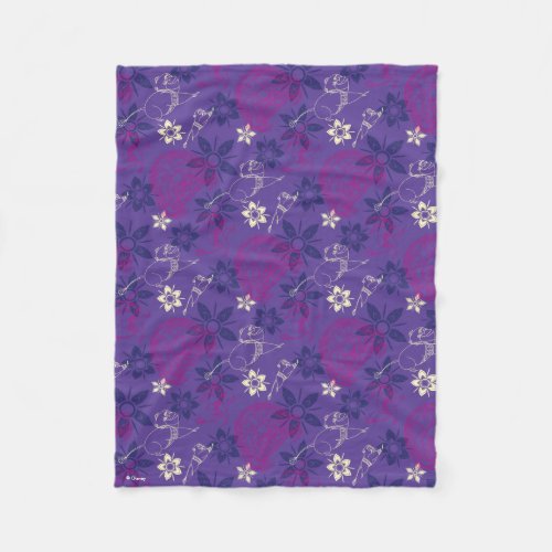 Floral Tuk Tuk  Ongi Pattern Fleece Blanket