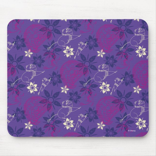 Floral Tuk Tuk & Ongi Pattern Mouse Pad (Front)