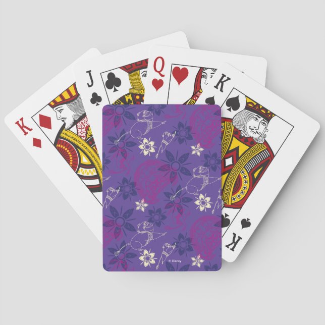 Floral Tuk Tuk & Ongi Pattern Playing Cards (Back)