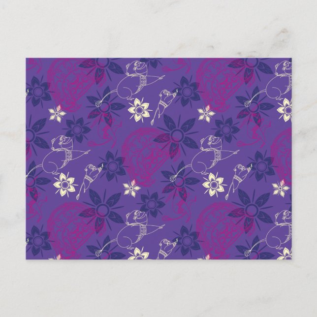 Floral Tuk Tuk & Ongi Pattern Postcard (Front)