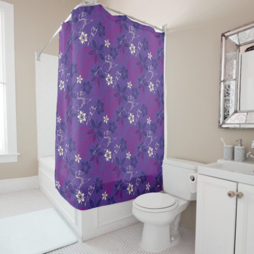 Floral Tuk Tuk  Ongi Pattern Shower Curtain