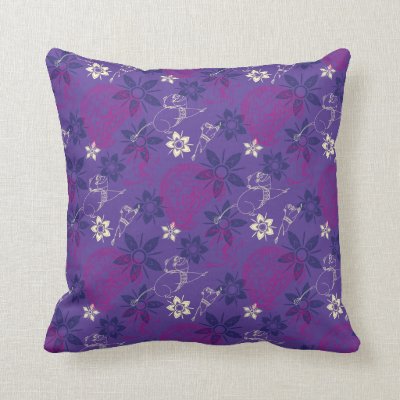 Floral Tuk Tuk & Ongi Pattern Throw Pillow
