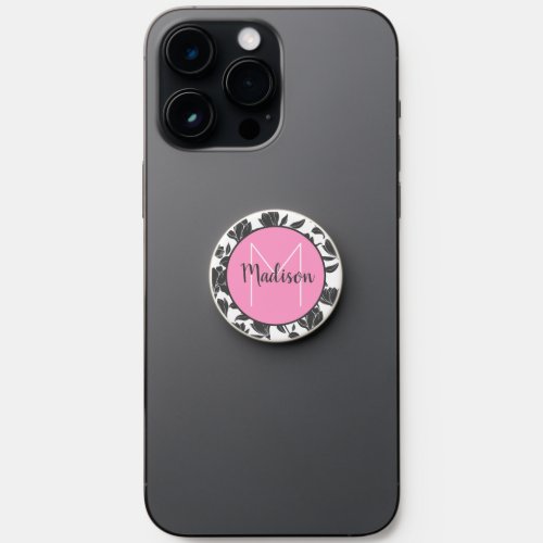 Floral Tulip Flowers Pastel Pink Cute Customized PopSocket