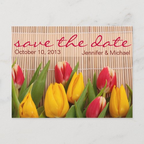 Floral Tulip Save the Date Wedding Announcement Postcard