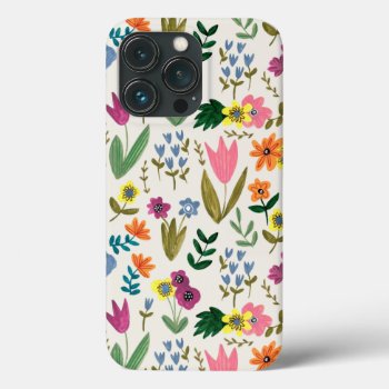 Floral Tulips All-over Print Iphone 13 Pro Case by CartitaDesign at Zazzle