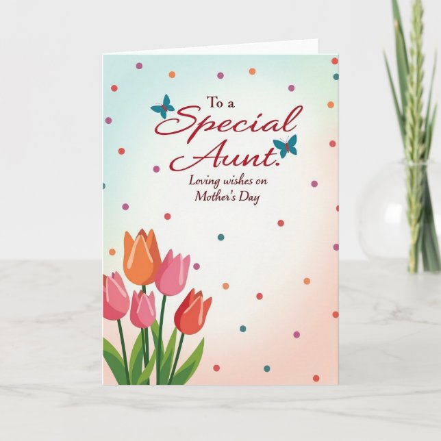 Floral Tulips Mothers Love Card (Front)