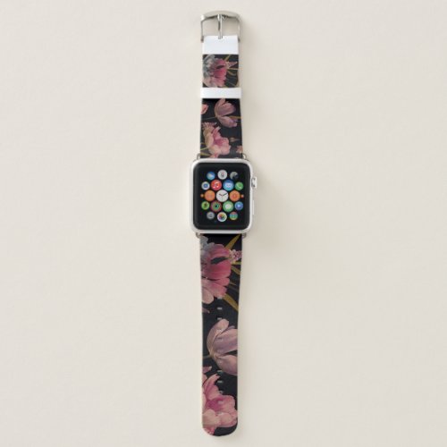 Floral tulips muscari vintage seamless apple watch band