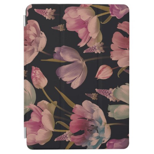 Floral tulips muscari vintage seamless iPad air cover