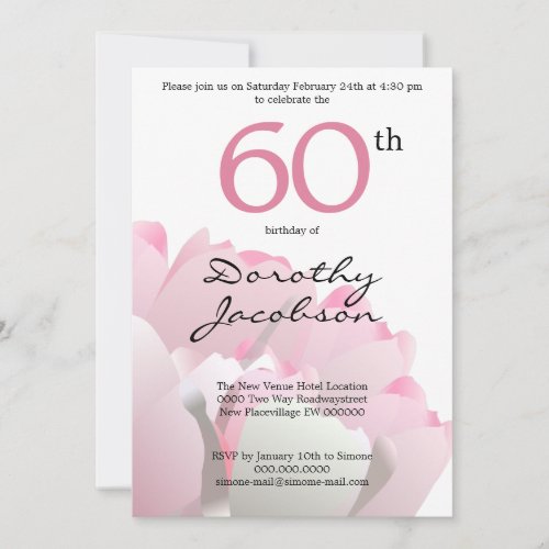Floral Tulips Spring flowers 60th Birthday Invitation