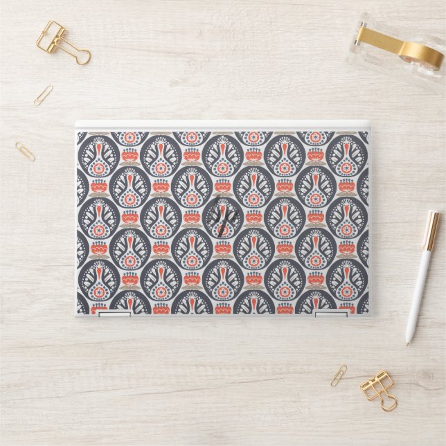 Floral Turkey Folk Art Pattern HP Laptop Skin (Desk)