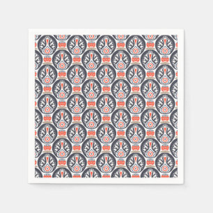 Floral Turkey Folk Art Pattern Napkins