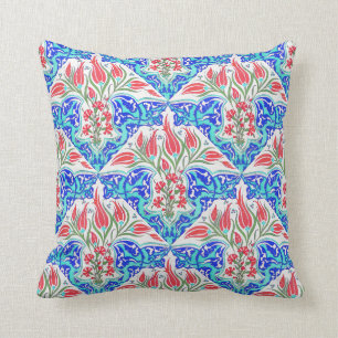Floral Turkish Tile Design Throw Pillow
