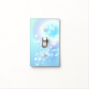 Floral Turquoise Butterfly Light Switch Cover
