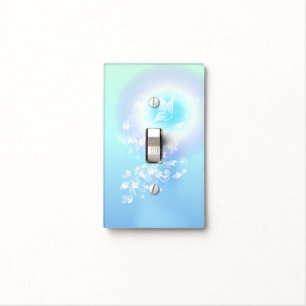 Floral Turquoise Butterfly Light Switch Cover