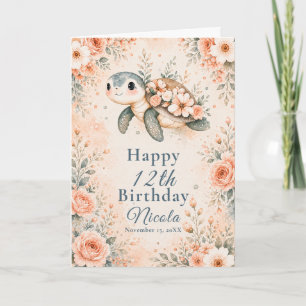 Floral Turtle Birthday Card