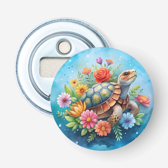 Floral Turtle Bottle Opener (Front)