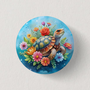Floral Turtle Button