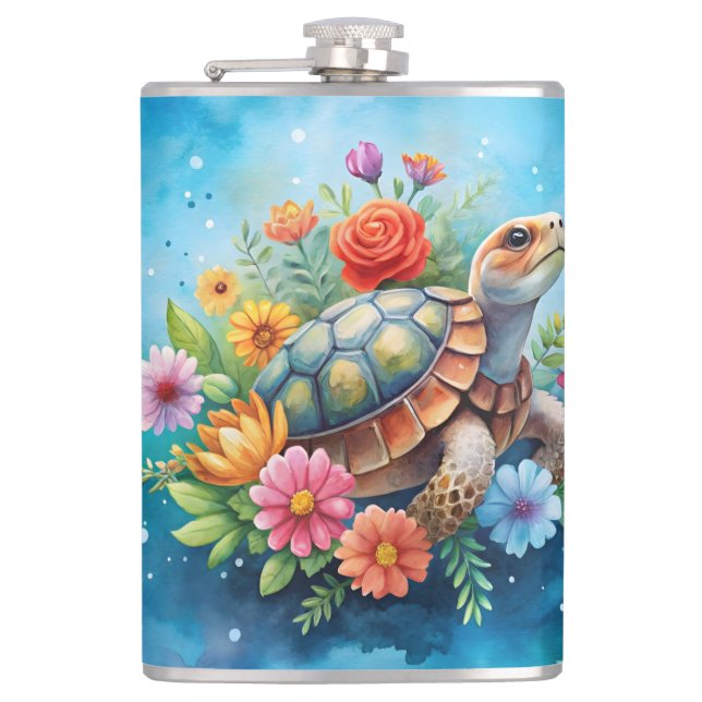 Floral Turtle Flask (Front)