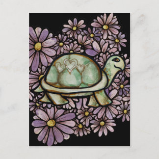 Floral Turtle Love cute Turtles Heart shell        Postcard