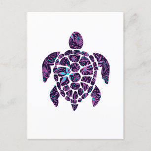 Floral Turtle   Postcard