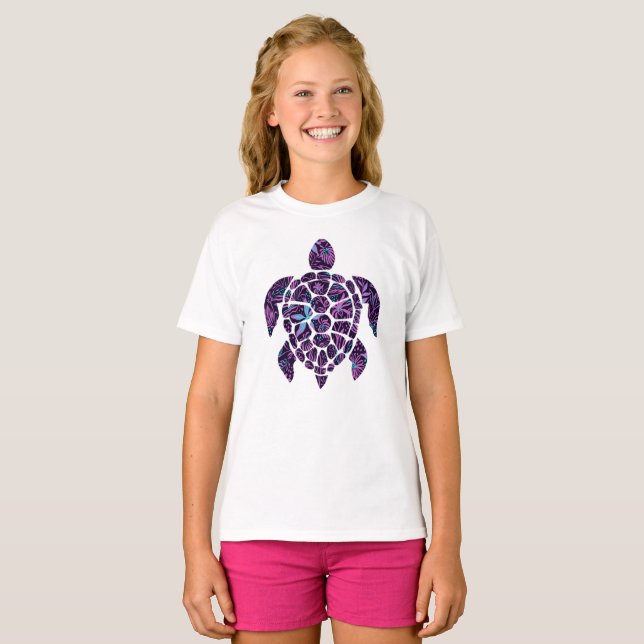 Floral Turtle  T-Shirt (Front Full)