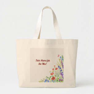 Floral Twin Mom Large Tote Bag