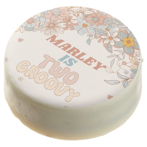 Floral Two Groovy 2nd Retro Birthday Party Chocolate Covered Oreo