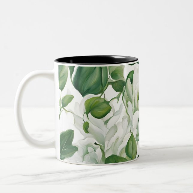 Floral Two-Tone Coffee Mug (Left)