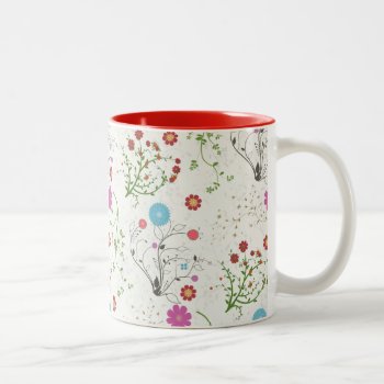 Floral Two-tone Mug by JulDesign at Zazzle