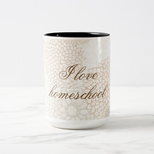 Floral Two toned Two-Tone Coffee Mug (Center)