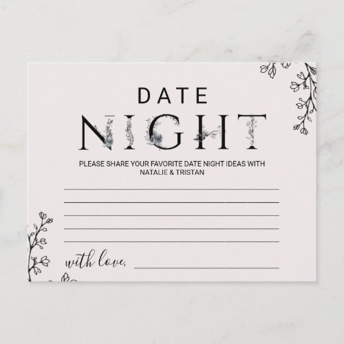 Floral Typography Date Night Idea Cards