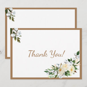 Floral Typography Modern Thank You Card