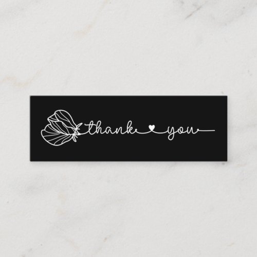 Floral Typography Simple Minimal Thank You Etsy Mi Mini Business Card